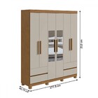 Guarda-roupa Casal Zeus 6 Portas 4 Gavetas Com Espelho Amêndo
