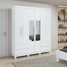 Guarda-roupa Casal Zeus 6 Portas 4 Gavetas E Espelho Branco