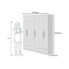 Guarda-roupa Casal Zeus 6 Portas 4 Gavetas E Espelho Branco