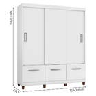 Guarda-roupa Casal Zurique 3 Pt 3 Gv Branco