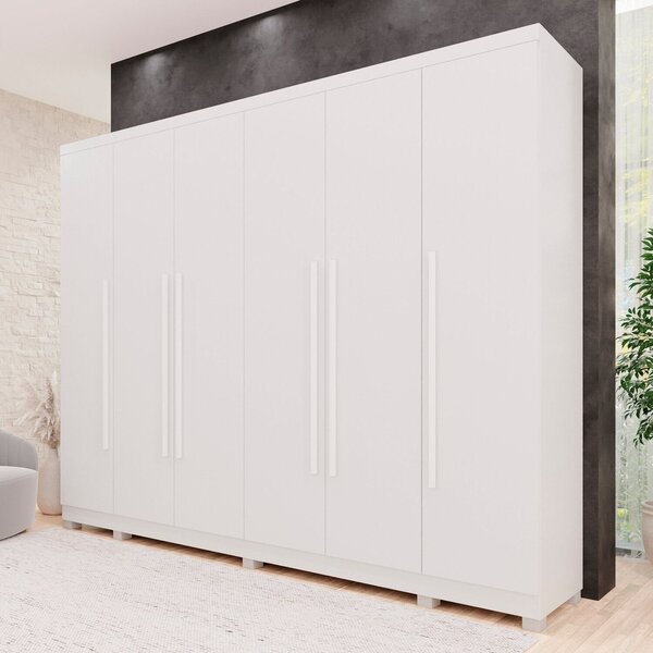 Guarda-roupa Casals 6 Portas 6 Gavetas Com Pés Angra Branco