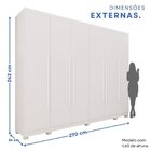 Guarda-roupa Casals 6 Portas 6 Gavetas Com Pés Angra Branco