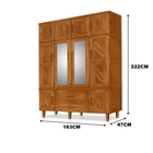 Guarda Roupa Chicago 4 Portas Com Espelho Imbuia – Atraente M