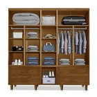 Guarda Roupa Chicago 5 Portas Com Espelho Castanho - Atraente