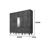 Guarda Roupa Chicago 5 Portas Com Espelho Imbuia – Atraente M