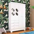 Guarda Roupa Ciranda 4 Portas 3 Gavetas Branco - Rodial