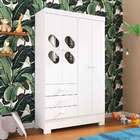Guarda Roupa Ciranda 4 Portas 3 Gavetas Branco - Rodial