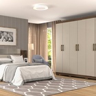 Guarda Roupa Clara Flex 6 Portas Abrir 3 Gavetas Café/off Whi