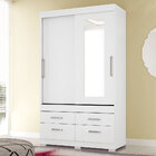 Guarda Roupa Click Star 2 Portas Com Espelho E Pés Flex Branc