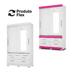 Guarda Roupa Click Star 2 Portas Com Espelho E Pés Flex Branc