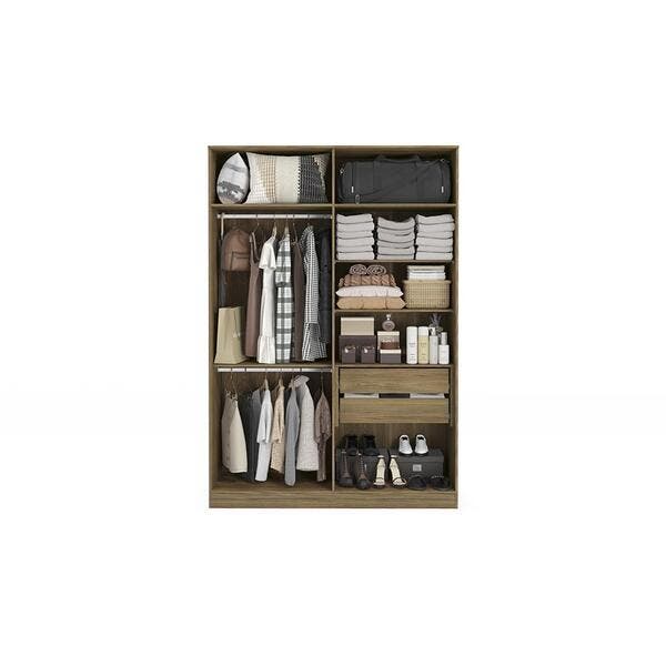 Guarda-roupa Closet 2 Gvts Kappesberg Adapt Nogueira 158cm | Leroy Merlin