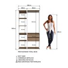 Guarda Roupa Closet 2 Peças Com 1 Cabideiros 2 Gavetas E 6 Ni