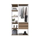 Guarda Roupa Closet 2 Peças Com 1 Cabideiros 2 Gavetas E 6 Ni