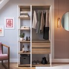 Guarda Roupa Closet 2 Peças Com 1 Cabideiros 2 Gavetas E 6 Ni