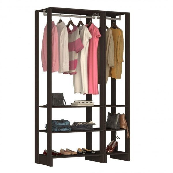 Guarda-roupa Closet 2 Peças Com 2 Cabideiros E 6 Nichos Yes