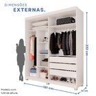 Guarda-roupa Closet 3 Gavetas Com Pés Fenix Espresso Móveis B