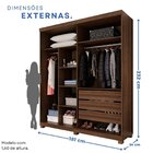Guarda-roupa Closet 3 Gavetas Com Pés Fenix Espresso Móveis I