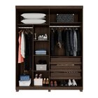 Guarda-roupa Closet 3 Gavetas Com Pés Fenix Espresso Móveis I