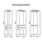 Guarda Roupa Closet 3 Peças Com 3 Cabideiros 4 Gavetas 2 Nich