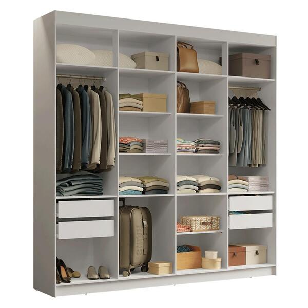 Guarda-roupa Closet 4 Gavetas 216 Cm Branco Venus Madesa | Leroy