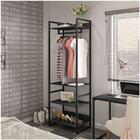 Guarda Roupa Closet 4 Prateleiras Indy F02 Preto Texturizado