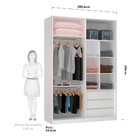 Guarda Roupa Closet Aberto 3 Gavetas 2 Cabideiros 159,2cm Pri