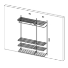 Guarda Roupa Closet Aramado Sem Portas Clr285 - 1,60m