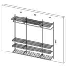 Guarda Roupa Closet Aramado Sem Portas Clr285 - 2,20m