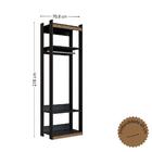 Guarda Roupa Closet Cabideiro Amber Preto Fosco/brise