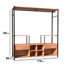 Guarda Roupa Closet Casal Industrial 2 Gavetas Tóquio Preto/d