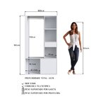 Guarda-roupa Closet Com 1 Gaveta 1 Cabideiro 2 Prateleiras E