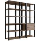 Guarda-roupa Closet Easy 3 Peças 2 Gavetas Preto/montana