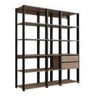 Guarda-roupa Closet Easy 3 Peças 2 Gavetas Preto/montana