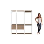 Guarda-roupa Closet Easy 3 Peças 4 Gavetas Branco/montana