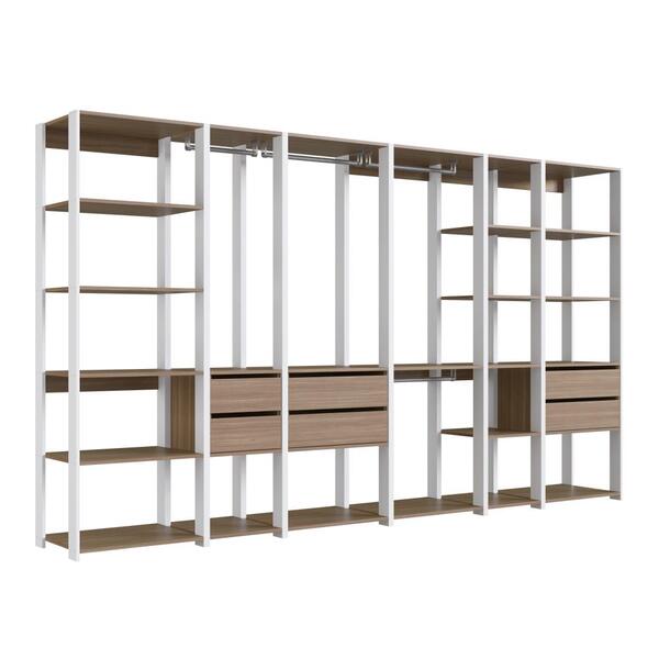 Guarda-roupa Closet Easy 6 Peças C/6 Gavetas Branco/montana