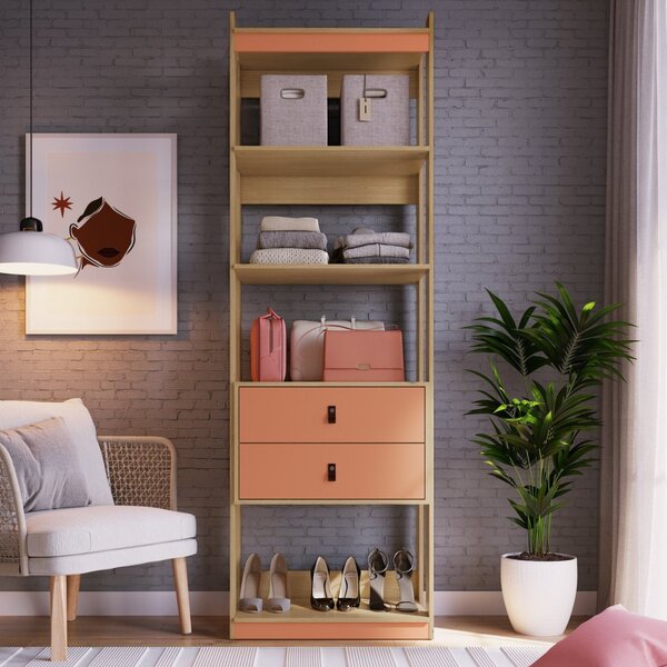 Guarda Roupa Closet Gaveteiro Genialflex Savana Argila