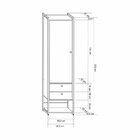 Guarda Roupa Closet Industrial 1 Porta 2 Gavetas  Pinus