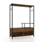 Guarda Roupa Closet Industrial 2 Gavetas Tóquio Preto/demoliç