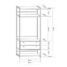 Guarda Roupa Closet Industrial Com Cabideiro 2 Gavetas  Pinus
