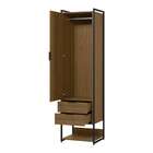 Guarda-roupa Closet Industrial Mital 1 Pt 2 Gv Conhaque E Pre