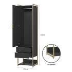 Guarda-roupa Closet Industrial Mital 1 Pt 2 Gv Preto E Dourado