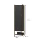 Guarda-roupa Closet Industrial Mital 1 Pt 2 Gv Preto E Dourado
