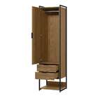 Guarda-roupa Closet Industrial Mital 1 Pt 4 Gv Conhaque E Pre