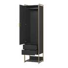 Guarda-roupa Closet Industrial Mital 1 Pt 4 Gv Preto E Dourado