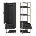 Guarda-roupa Closet Industrial Mital 1 Pt 4 Gv Preto E Dourado
