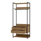 Guarda-roupa Closet Industrial Mital 1 Pt 6 Gv Conhaque E Pre