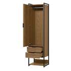 Guarda-roupa Closet Industrial Mital 1 Pt 6 Gv Conhaque E Pre