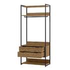 Guarda-roupa Closet Industrial Mital 1 Pt 8 Gv Conhaque E Pre