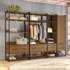Guarda-roupa Closet Industrial Mital 1 Pt 8 Gv Conhaque E Pre