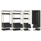 Guarda-roupa Closet Industrial Mital 1 Pt 8 Gv Preto E Dourado